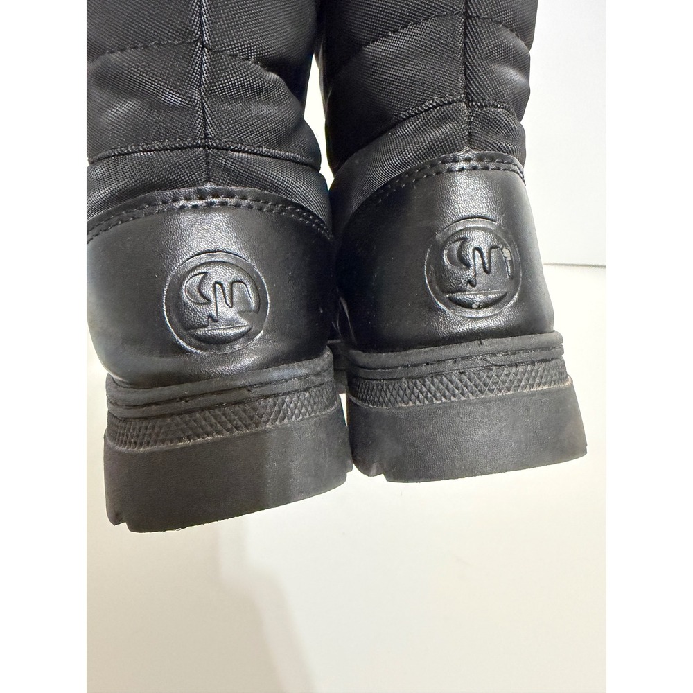 Northside Kids Size 2 Black Quilted Nylon Winter Snow Boots Faux Fur Lined - Picture 4 of 12
